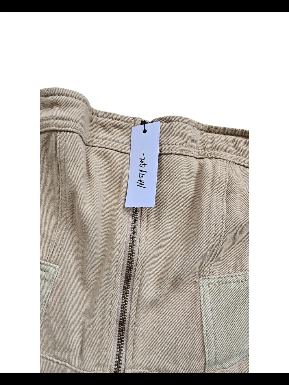 Nasty Gal Colorblock Cargo Jumpsuit NWT Strapless Wide Leg Utility Jumpsuit Size - Picture 4 of 11